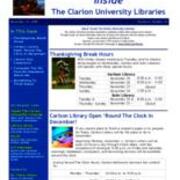 2008-11-24 Inside the Clarion University Libraries Newsletter (Vol. 4, No. 14)