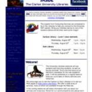 2012-08-28 Inside the Clarion University Libraries Newsletter (Vol. 8, No. 1)
