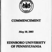 2003, Edinboro University Commencement