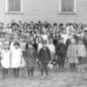 Edinboro Public School about 1915 teachers -F. Burchfield, J. Gillespie, R. Austin, Maude Howard