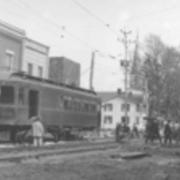 Laying pavement on Meadville St. about 1900
