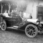 1905 auto in front of home in McKean