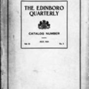 Catalog, 1924- July, The Edinboro Quarterly