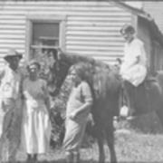 Goodell family with horse, 1924