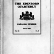 Catalog, 1922- July, The Edinboro Quarterly