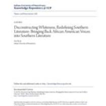 Deconstructing whiteness, redefining southern literature: bringing back african american voices into southern literature