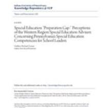 Special education "preparation gap": perceptions of the western region special education advisers concerning pennsylvania's special education competencies for school leaders