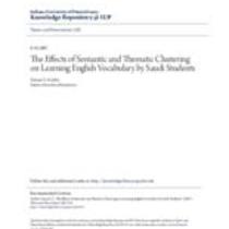 effects of semantic and thematic clustering on learning english vocabulary by saudi students