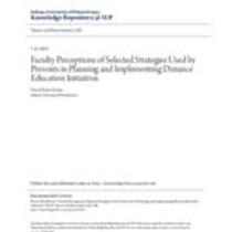 Faculty perceptions of selected strategies used by provosts in planning and implementing distance education initiatives