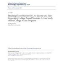 Breaking down barriers for low income and first generation college bound students: a case study of five college access programs