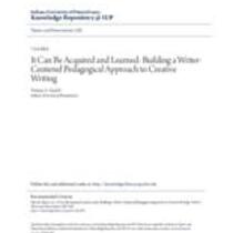 It can be acquired and learned: building a writer-centered pedagogical approach to creative writing