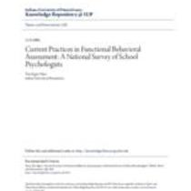 Current practices in functional behavioral assessment: a national survey of school psychologists