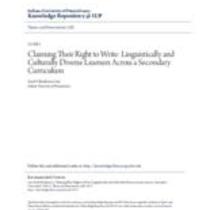 Claiming their right to write: linguistically and culturally diverse learners across a secondary curriculum