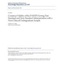 Construct validity of the d-kefs sorting test: standard and non-standard administration with a non-clinical undergraduate sample
