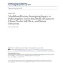 Mindfulness practices: investigating impacts on prekindergarten teacher perceptions of classroom climate, teacher self-efficacy and student interactions