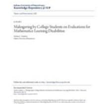 Malingering by college students on evaluations for mathematics learning disabilities