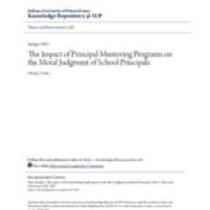 impact of principal mentoring programs on the moral judgment of school principals