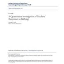 A quantitative investigation of teachers' responses to bullying