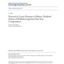 Reasons to leave, reasons to believe: students' stories of withdrawing from first year composition