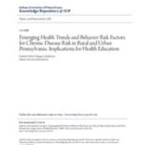 Emerging health trends and behavior risk factors for chronic disease risk in rural and urban pennsylvania: implications for health education