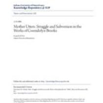 Mother utters: struggle and subversion in the works of gwendolyn brooks