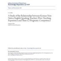 A study of the relationship between korean non-native english speaking teachers' prior teaching experience and their l2 pragmatic competence