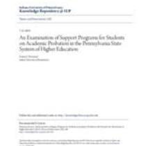 examination of support programs for students on academic probation in the pennsylvania state system of higher education