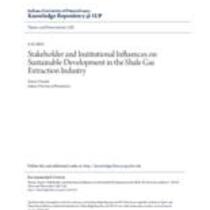 Stakeholder and institutional influences on sustainable development in the shale gas extraction industry