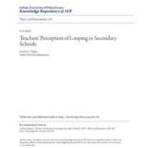 Teachers' perception of looping in secondary schools