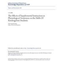 effects of supplemental instruction in phonological awareness on the skills of kindergarten students