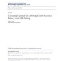 Choosing materials for a writing center resource library in an ell setting
