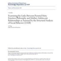 Examining the links between parental meta-emotion philosophy and mother-adolescent relationships as assessed by the structural analysis of social behavior (sasb)
