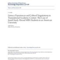 Literacy experiences and cultural negotiations in transnational academic context: the case of israeli study abroad mba students in an american university