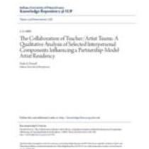 the collaboration of teacher_artist teams_  a qualitative analysi