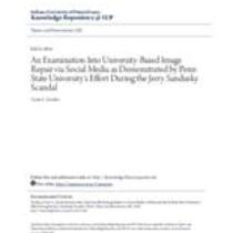 examination into university-based image repair via social media as demonstrated by penn state university's effort during the jerry sandusky scandal