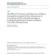 effects of narration and mnemonics within a gaming environment for the achievement of conceptual and procedural knowledge on undergraduate business students at indiana university of pennsylvania