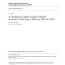 A qualitative content analysis of john f. kennedy's public papers between 1960 and 1963 on the peace corps