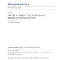 effects of physical touch and thermal warmth on interpersonal trust