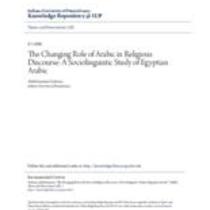 changing role of arabic in religious discourse: a sociolinguistic study of egyptian arabic