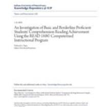 investigation of basic and borderline proficient students' comprehension reading achievement using the read 180 computerized instructional program