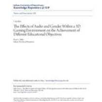 effects of audio and gender within a 3d gaming environment on the achievement of different educational objectives