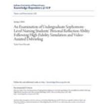 examination of undergraduate sophomore-level nursing students' personal reflection ability following high-fidelity simulation and video-assisted debriefings