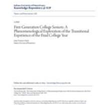 first-generation college seniors_ a phenomenological exploration