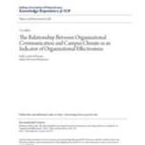 relationship between organizational communication and campus climate as an indicator of organizational effectiveness