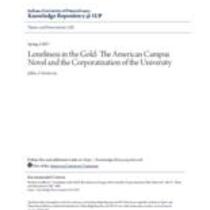 Loneliness in the gold: the american campus novel and the corporatization of the university