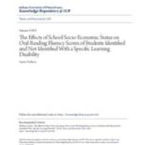 effects of school socio-economic status on oral reading fluency scores of students identified and not identified with a specific learning disability