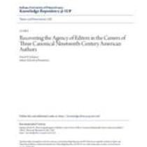 Recovering the agency of editors in the careers of three canonical nineteenth-century american authors