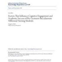 Factors that influence cognitive engagement and academic success of pre-licensure baccalaureate millennial nursing students