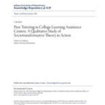 Peer tutoring in college learning assistance centers: a qualitative study of sociotransformative theory in action