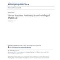 Novice academic authorship in the multilingual digital age